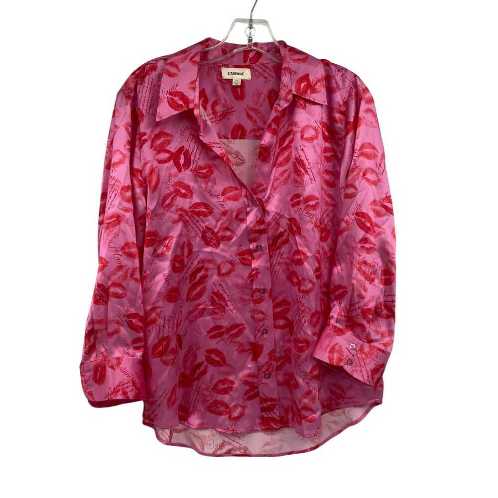 L’agence Pink Silk Button-Up Shirt | Women’s Size M